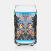  Horses framed in flowers  ガラス缶 (右)