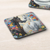  Horses framed in flowers Coaster コースター (左側)