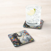  Horses framed in flowers Coaster コースター (右側)