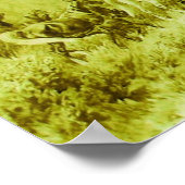 HORSES GRAZING Antique Olive Green ポスター (角)