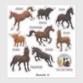 Horses Highland Cows Farm Custom-Cut Vinyl Sticker シール (シート)