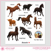 Horses Highland Cows Farm Custom-Cut Vinyl Sticker シール