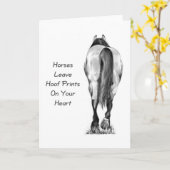 Horses Hoofprints離れ On Yourハート：ペンシルアート カード (黄色い花)