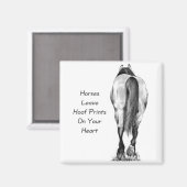 Horses Hoofprints離れ On Yourハート：ペンシルアート マグネット (正面/裏面)