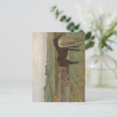 Horses in a Meadow, Oil Painting, Edgar Degas ポストカード (スタンド正面)