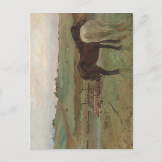 Horses in a Meadow, Oil Painting, Edgar Degas ポストカード (正面)