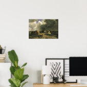 Horses in a Rainstorm (Equine) ポスター (ホームオフィス)