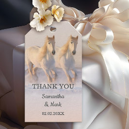 Horses in Snow Winter Wedding Gift Tag ギフトタグ