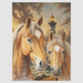 Horses Lighthouse & Ocean Scene 薄葉紙 (正面)
