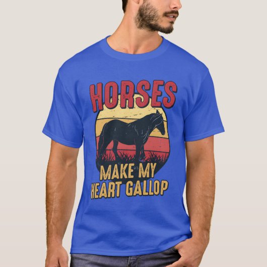 Horses Make My Heart Gallop Horseback Riding Girl  Tシャツ (正面)