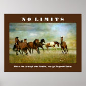 Horses Motivational Inspirational No Limits Quote ポスター (正面)