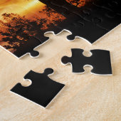 Horses Oak Tree and Fiery Sunset ジグソーパズル (側面)