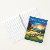 Horses on Farm Wildflower Meadow ノートブック (内部)