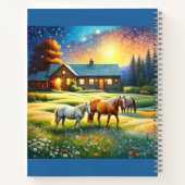 Horses on Farm Wildflower Meadow ノートブック (裏面)