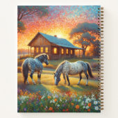 Horses on Farm Wildflower Meadow ノートブック (裏面)