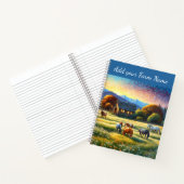 Horses on Farm Wildflower Meadow ノートブック (内部)