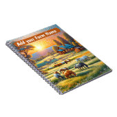 Horses on Farm Wildflower Meadow ノートブック (右側)