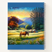 Horses on Farm Wildflower Meadow ノートブック (裏面)