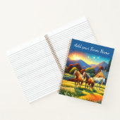 Horses on Farm Wildflower Meadow ノートブック (内部)