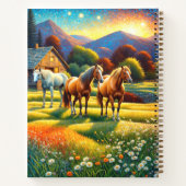 Horses on Farm Wildflower Meadow ノートブック (裏面)