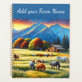 Horses on Farm Wildflower Meadow プランナー手帳 (正面)