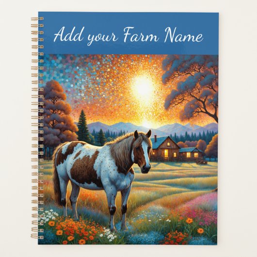 Horses on Farm Wildflower Meadow プランナー手帳 (正面)