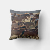 Horses on the ranch, Inner Mongolia, China クッション (裏面)