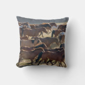 Horses on the ranch, Inner Mongolia, China クッション (正面)