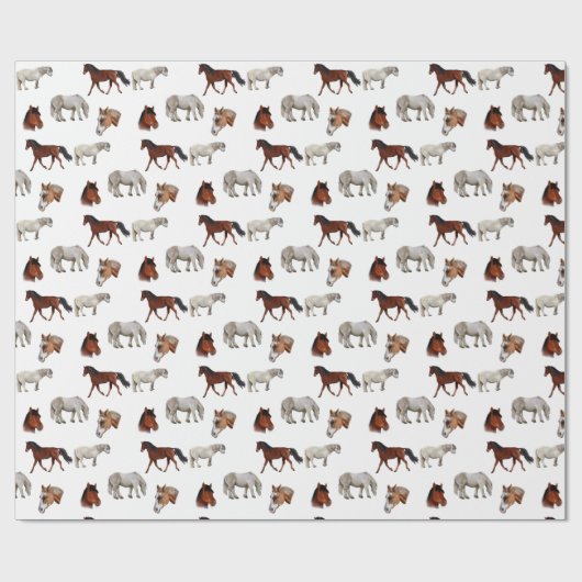 Horses Pattern wrapping paper ラッピングペーパー (フラット)
