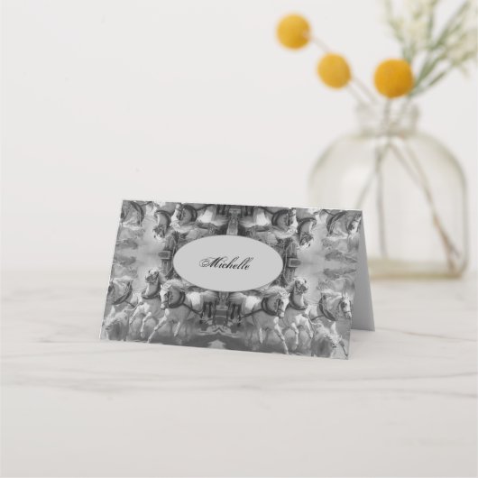 Horses –Pferde – Marmor Marmo marble marbre プレイスカード (正面)