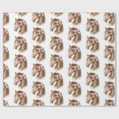 Horses Pretty Pink Bows Birthday ラッピングペーパー (フラット)