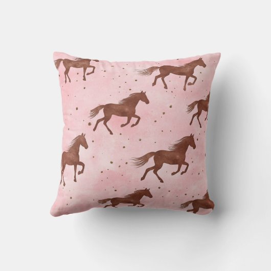 Horses Pretty Pink Roses Floral   クッション (裏面)