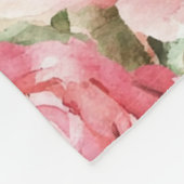 Horses Pretty Pink Roses Floral   フリースブランケット (角)
