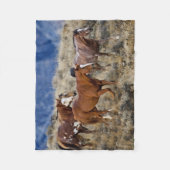 Horses Roaming the Hills フリースブランケット (正面)