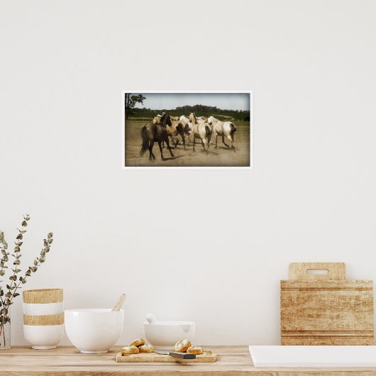 Horses Running ポスター (キッチン)