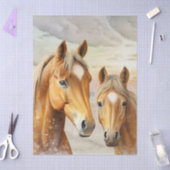 Horses Sunset Beach Scene Background 薄葉紙 (クラフト)