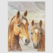 Horses Sunset Beach Scene Background 薄葉紙 (正面)