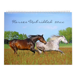 Horses Unbridled Wildlife Photography Custom Year カレンダー