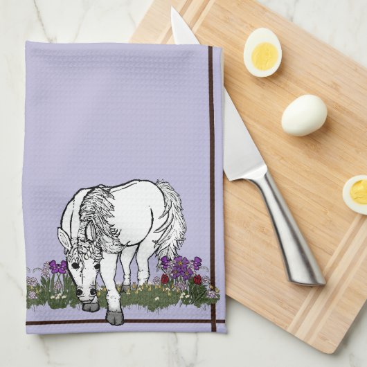 Horses Unicorn by figdewdrop kitchen towel  キッチンタオル (四つ折り)