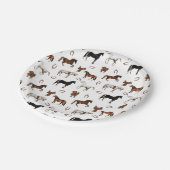 Horses Watercolor Horseshoe Horse Saddles ペーパープレート (アングル)