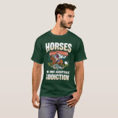Horseshe Only Acceptable Addiction Equestrian girl Tシャツ (正面フル)