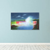 Horseshoe滝が夜間に点灯 キャンバスプリント (インサイチュ (ウッドフロア))