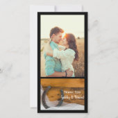 Horseshoe and Veil Western Barn's 結婚 Thank You サンキューカード (正面)