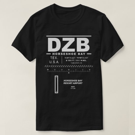Horseshoe Bay Resort Airport DZB Tシャツ (デザイン正面)