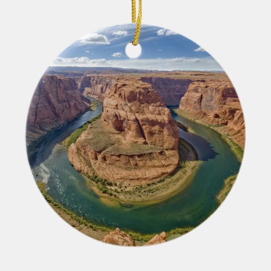 Horseshoe Bend，アリゾナ，アメリカ セラミックオーナメント (正面)