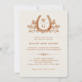 Horseshoe Cactus Western Boho Bridal Shower  招待状 (正面)