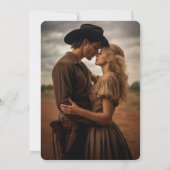 Horseshoe Cactus Western Country Boho Wedding  招待状 (裏面)