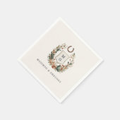 Horseshoe Cactus Western Country Crest Wedding スタンダードカクテルナプキン (角)