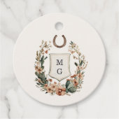 Horseshoe Cactus Western Country Crest Wedding  フェイバータグ (正面)