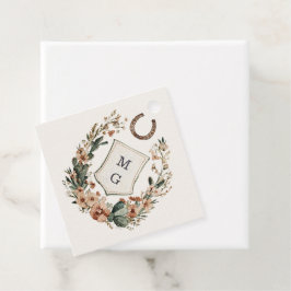 Horseshoe Cactus Western Country Crest Wedding  フェイバータグ